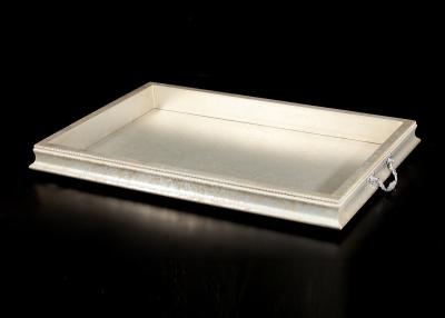 China 21”x15” Overall Size MDF Materials Wood Jewelry Trays In Antique Foiled Silver for sale