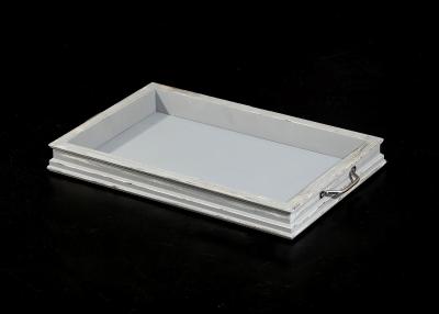 China 18”x11” Rectangle Wood Jewelry Trays With Two Silver Handles , Exotic Wood Jewelry Box for sale