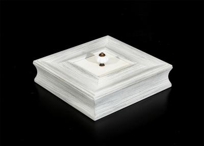 China 10”x10” Square Wood Jewelry Trays Box With One White Handle And A Cover for sale