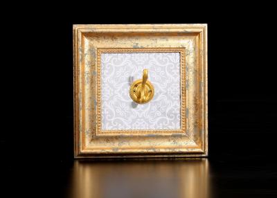 China 9”x9” Overall Size Decorative Framed Cork Board with Hooks In Antique Foiled Golden Finishing for sale