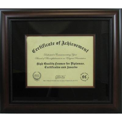 China Single Opening 11”x 8 1/2” Matted Document Picture Frames In Mahogany Made Of Solid Wood for sale