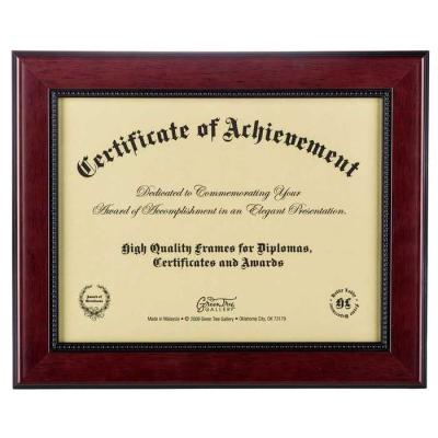 China Mahogany 2- Toned 11”x 8 1/2” Opening Solid Wood Certificate Picture Frames for sale