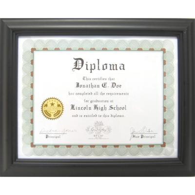 China Pure Black Color One Opening Document And Photo Frame Which Can Hold 11”x 8 1/2” Inserts for sale