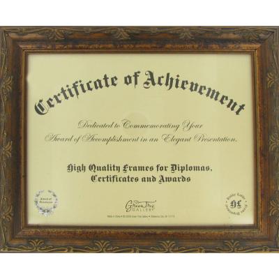 China 11”X 8 1/2” Opening Wooden Document Frame , Antique Golden Wood Certificate Frames for sale