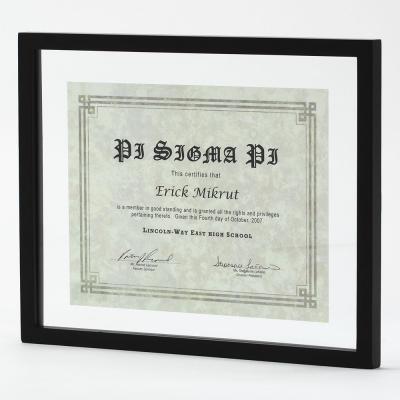 China Wall Hanging 8 1/2” x 11” Opening Document Picture Frames In Pure Black Finishing for sale