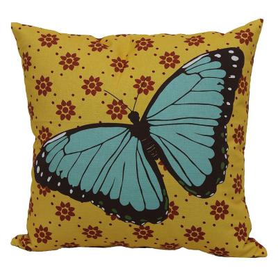 China Life Print Indoor Outdoor Reversible Throw Pillow With Nice Butterfly Print for sale