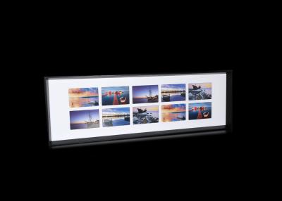 China Vertical Long Ten 4 X6 Openings Wood Art Frames / 10 Family Wall Collage Picture Frames for sale