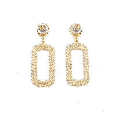 China Trendy French Style Prom cc Princess Cut Pearl Women Jewelry Luxury Earring for sale