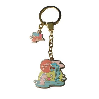 China Promotion Gift Customized Cute Hard Key Chain Metal Chinese Zinc Alloy Painting Iron Metal Enamel Key Chain Manufacturer for sale