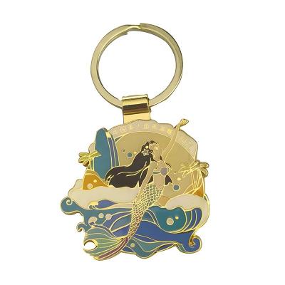 China Promotion Gift Key Chain New Design Cartoon Mermaid Metal Soft Enamel Key Chain Customization Cheap High Quality Gold Plated Hard Enamel Key Chain for sale