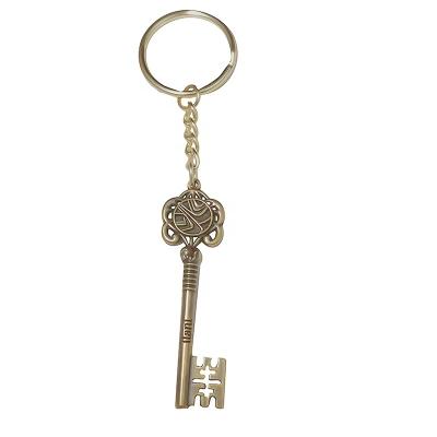 China The 2023 promotion gift key chain most popular retro jewelry alloy creative accessories lock antique brass pendant dummy key for sale