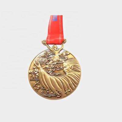 China Health care institutes wholesale gold sports zinc alloy medal with trophy white fiesta best quality custom 3d metal marathon medal for sale