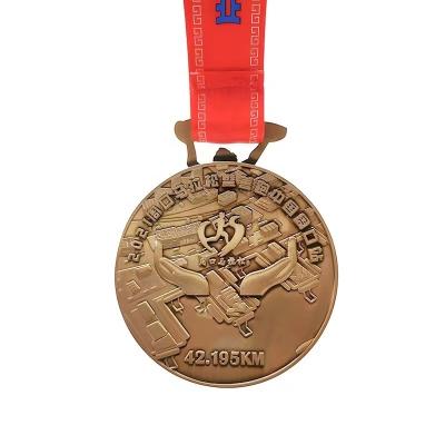 China Health Care Institutes Design Your Own Sports Metal Logo Marathon Running Finisher Zinc Alloy Medal Custom Design for sale