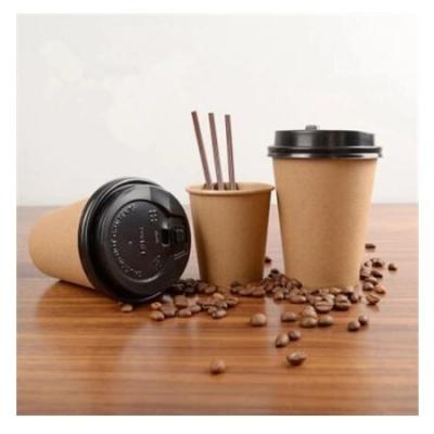 China Wholesale Different Coffee Paper Cups12oz 14oz 16oz 18oz Capacity Food Grade Cup Capacity Coffee Wrapping Paper Cups With Lid Brown Paper Disposable Clean Tax Free for sale