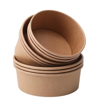 China New Minimalist Items 1Tax FreeTax Free% Brown Packaging Paper Salad Bowl Eco Friendly Disposable Antique Printed Vegetables and Salad Cutting Tax Free Tax Free for sale
