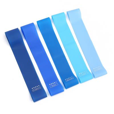 China Blue Exercise Silicone Booty Resistance Loop Bands Set For Home Fitness Stretching Yoga With Custom Logo 600*50*0.8mm Available for sale