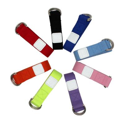 China Custom Logo Durable And Color Eco - Friendly Adjustable Premium Polyester Strong Stretch Yoga Stretching Strap With D Ring for sale