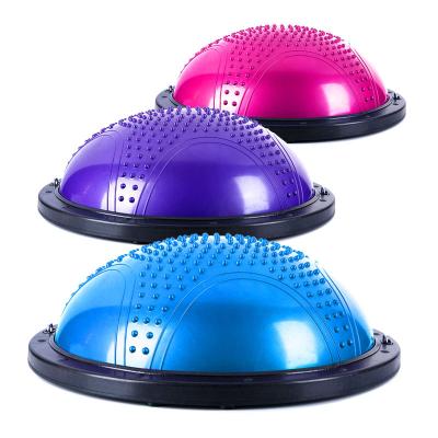 China Pilates Gym Fitness Half Ball Anti-burst Yoga Ball Colorful Balance 58cm Eco-friendly High Quality Custom Made Yoga for sale