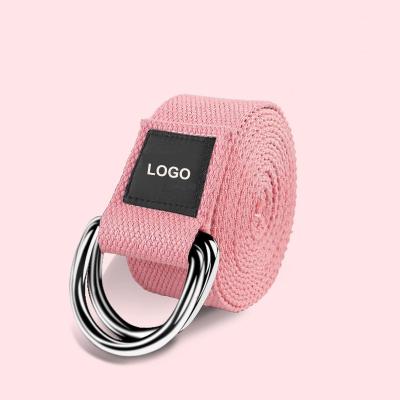 China Strengthening Yoga Belt Custom Yoga Strap Fitness Accessories Gym Stretch Resistance Band Adjustable Cotton Yoga Belt for sale