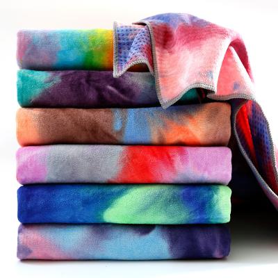 China Hot Selling Custom Made High Quality Eco-Friendly Recycled Plastic Yoga Safe For Kids Mat Towels Microfiber Tie Towel Non-Slip Dye for sale