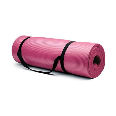 China Eco-Friendly 1/2 Inch Extra Thick Washable NBR 72 Inch Long Non Slip Yoga Mat With A Carry Strap For Yoga Pilates And Exercise for sale