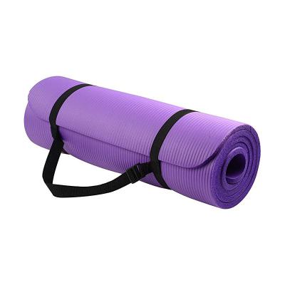 China Washable Quick-drying NBR Top Colorful Thick Balance Eco-Friendly 10 Mm Elasticity Yoga Mat With Carrying Strap for sale