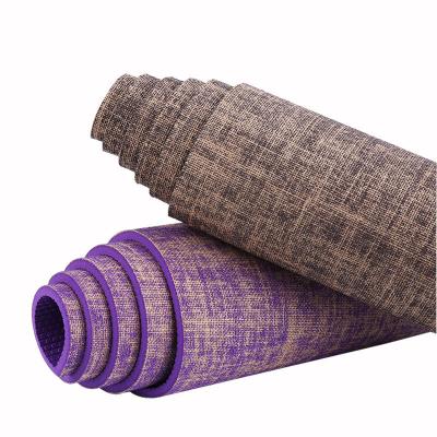 China Eco-Friendly Eco-friendly Natural Non-Toxic Protection Jute Hemp Yoga Mat PVC Exercise Mat for sale