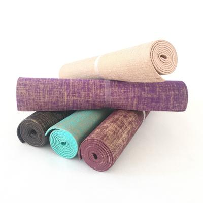 China High Density Anti Slip and Eco Friendly Jute Yoga Mat with Private Label Customized for Gym, Yoga, Fitness, Bikram and Pilates for sale