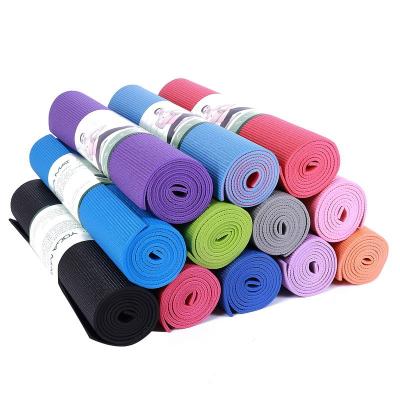 China Non-Toxic Black Custom 6mm Thick PVC Yoga Mat For Fitness for sale