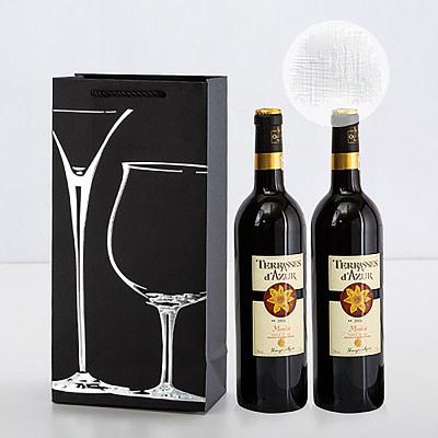 China Handmade Kraft Merry Christmas Gift Envelope Announcement Metal Bubble Wine Paper Bag Circus for sale