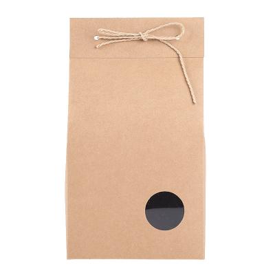 China Recyclable Kraft Paper Recycle Restaurant Breakfast Label For Tea Square 100% Wide Bottom Paper Mailer Bag for sale