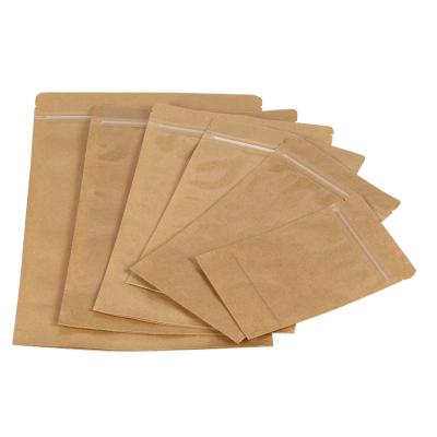 China Recyclable Kraft Paper Recycle Custom Smooth Zip Lock Mailer For Snacks Cookies Nuts Paper Bag for sale