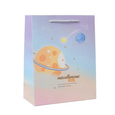 China Recyclable Colorful Standup Paper Gift Bag Twisted Handles Elegant Paper Gift Bags for sale