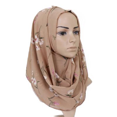 China Fashion Premium Quality Muslim Women Chiffon Hijab Scarf Arab 100% Polyester Printing Chiffon Hijab for sale