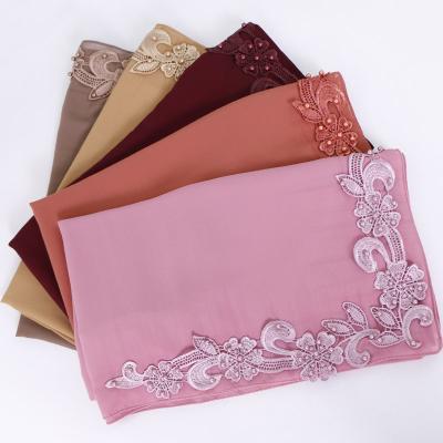 China Fashion Premium Quality Muslim Women Hijab Scarf 100% Arab Muslim Print Chiffon Fabric Shawl for sale