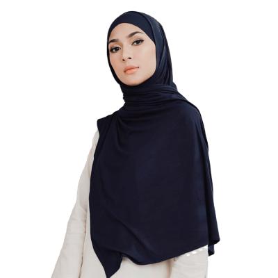 China New Fashion Design In Premium Mainstream Muslim Stretchy Cotton Shawl Women's Modal Hijab Both Pieces for sale