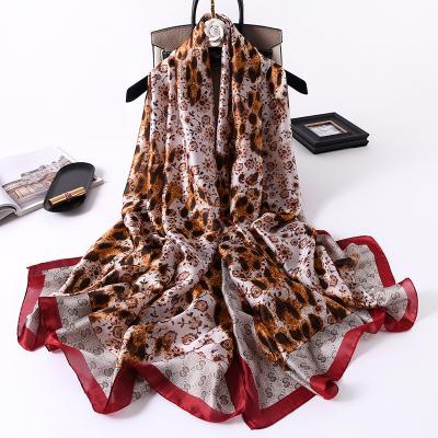 China Long Brand Design 2020 Autumn NewTrending Silk Scarf Custom Digital Printing 100% Silk Scarf for sale