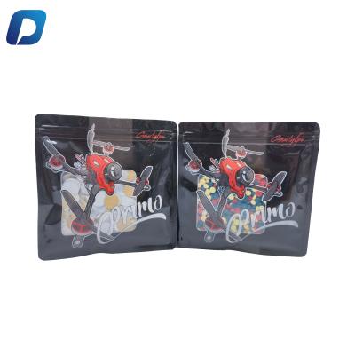 China Barrier Barrier Custom Printed 1g 3.5g 7g 14g 28g Flat Plastic Packaging Mylar Zip Lock Bags With Window for sale