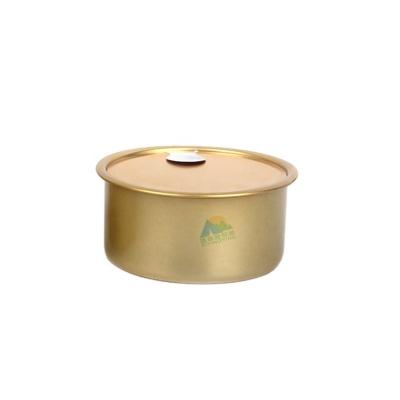 China Gold Box Luxury Packaging Aluminum Multi-Specification Round Metal Aluminum Box 280g Cake Dessert 6oz Easy Tear Lid Onion Ice Cream Sealed Jar for sale