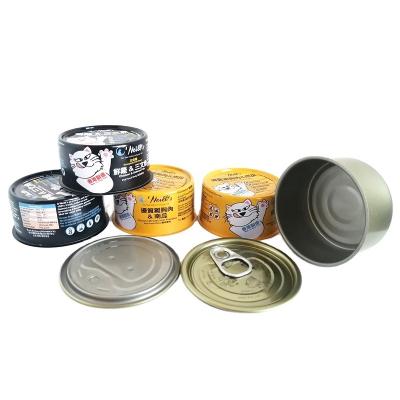 China Tin Can 634# Tuna Tin 80g 85g 90g 110g 120g 125g 140g Custom Round Food For Luncheon Meat Prepared Dish With Meat Sauce 2 Pieces Can for sale