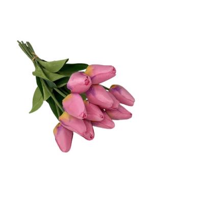 China Beautiful Colored Realistic PU Fake Tulip Flowers Bulk Artificial Factory Wholesale Silk Flowers Real Touch Tulip For Decor for sale