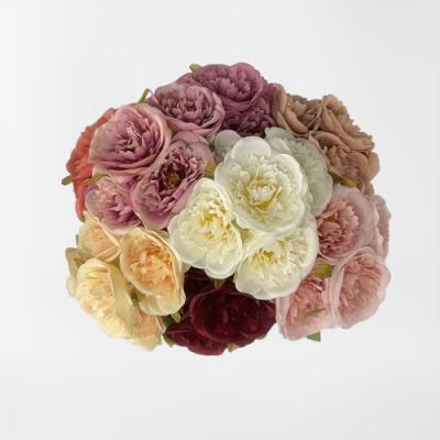 China Beautiful High Quality Colorful Beauty Wedding Decorative Silk Rose Artificial Flowers Rose Artificial Real Touch White Latex Tea Rose for sale