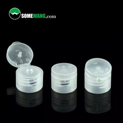 China Non Spill 20/410 Transparent Bottle Screw Bottle Flip Top Cap 20mm Plastic Cover for sale