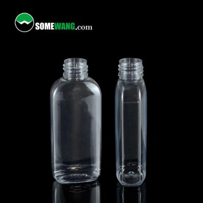 China Wholesale Clear 100ml Hand Sanitizer Bottle Cosmetic Flat Shape Packaging PET Bottle Skin Care Bottle for sale