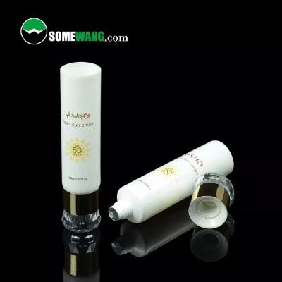 China Empty Plastic Sunscreen Cream Squeeze Tube Face Cream Skin Care Lotion Packaging Plastic Tube With Luxury Cap for sale