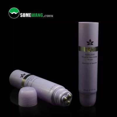 China Cosmetic Face Cream Packaging Tubes Massage Function Squeeze Tube With Steel Ball for sale