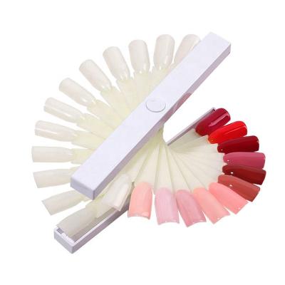 China Nail Art Beauty 24/36/48 Colors False Nail Tips Spiral Fan Display Gel Card Appearance Shelf Manicure Practice Design Salon Tools for sale