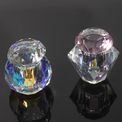 China For Nail Extend Crystal Glass Rainbow Nail Art Cup Acrylic Powder Liquid Dappen Dish Lid Bowl Holder Equipment Nail Salon Home Use DIY Tools for sale