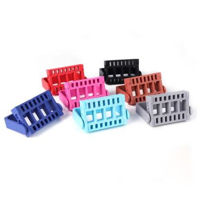 China Storage Media & Racks Nail Art Tools Container Salon Drill Bit Rack Folded Organizer Storage Nail Art Exhibition Manicure Stand for sale