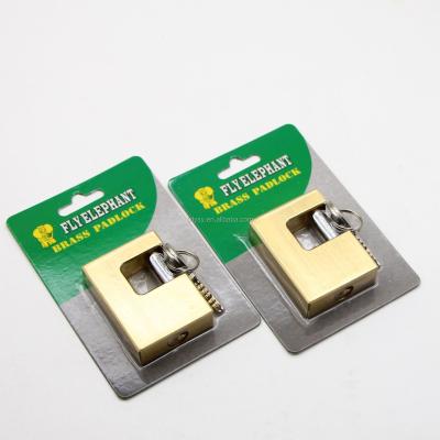 China Soild Brass Copper Anti Thief Rectangular/Rectangle Padlock Security Top Security Cross Key for sale